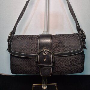 Vintage Y2K Coach 1463 Signature C Soho Satchel Shoulder Bag Black Canvas